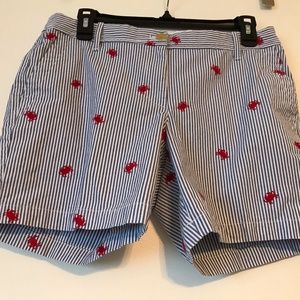 Cute Talbots 8P navy & white stripe shorts